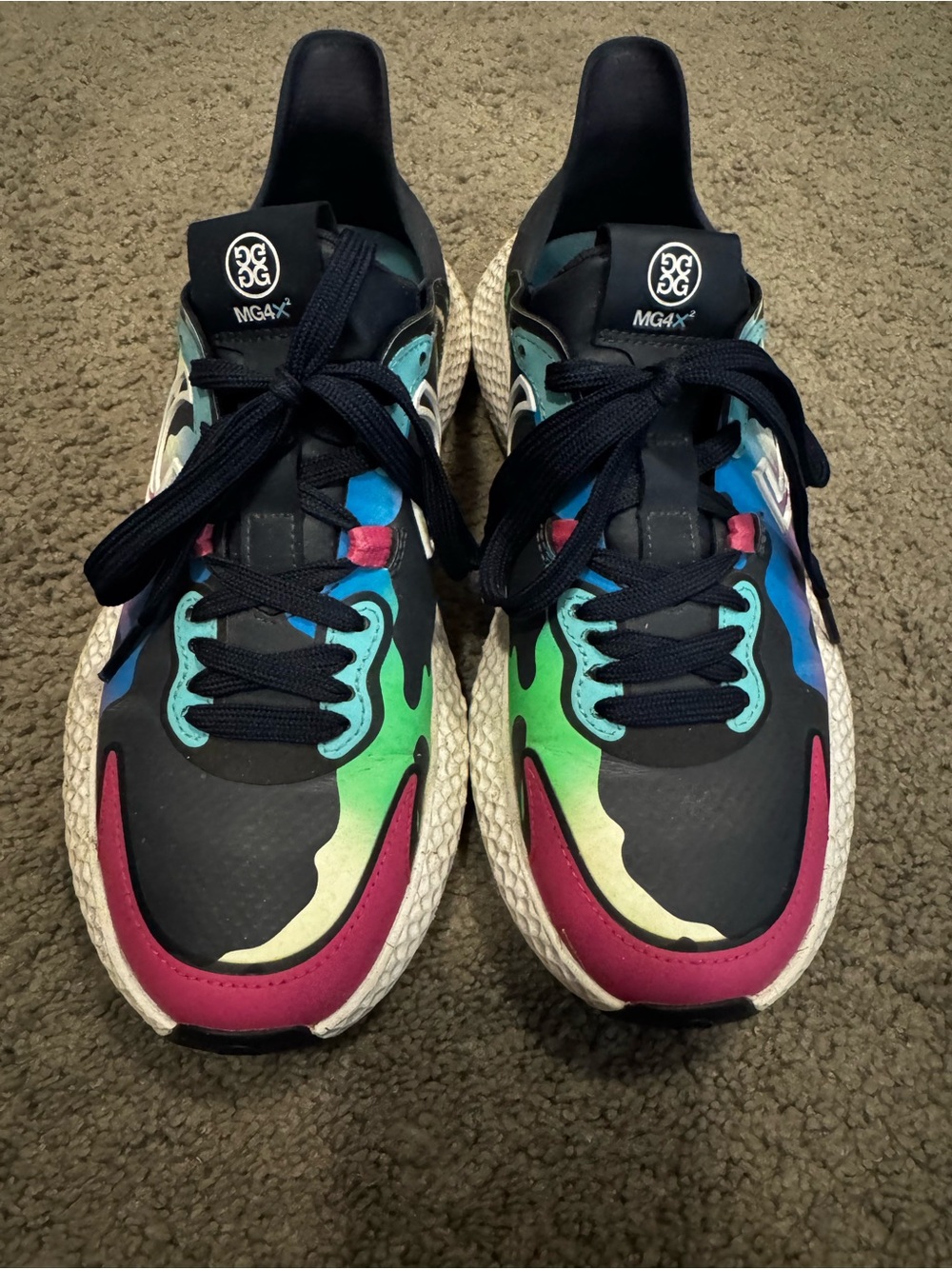 G/FORE Multicolor Athletic Sneakers - Black with Green, Blue & Pink Accents